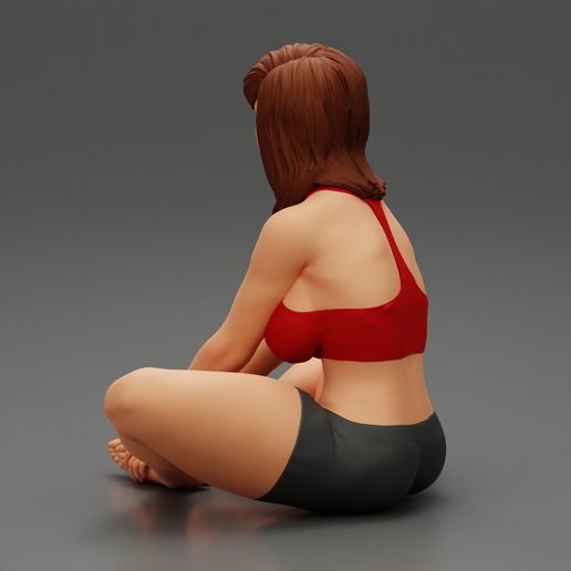 Girl-4.jpg 3D file Woman Practicing Yoga Doing Butterfly Exercise Baddha Konasana Pose 3D Print Model・3D print model to download, 3DGeshaft