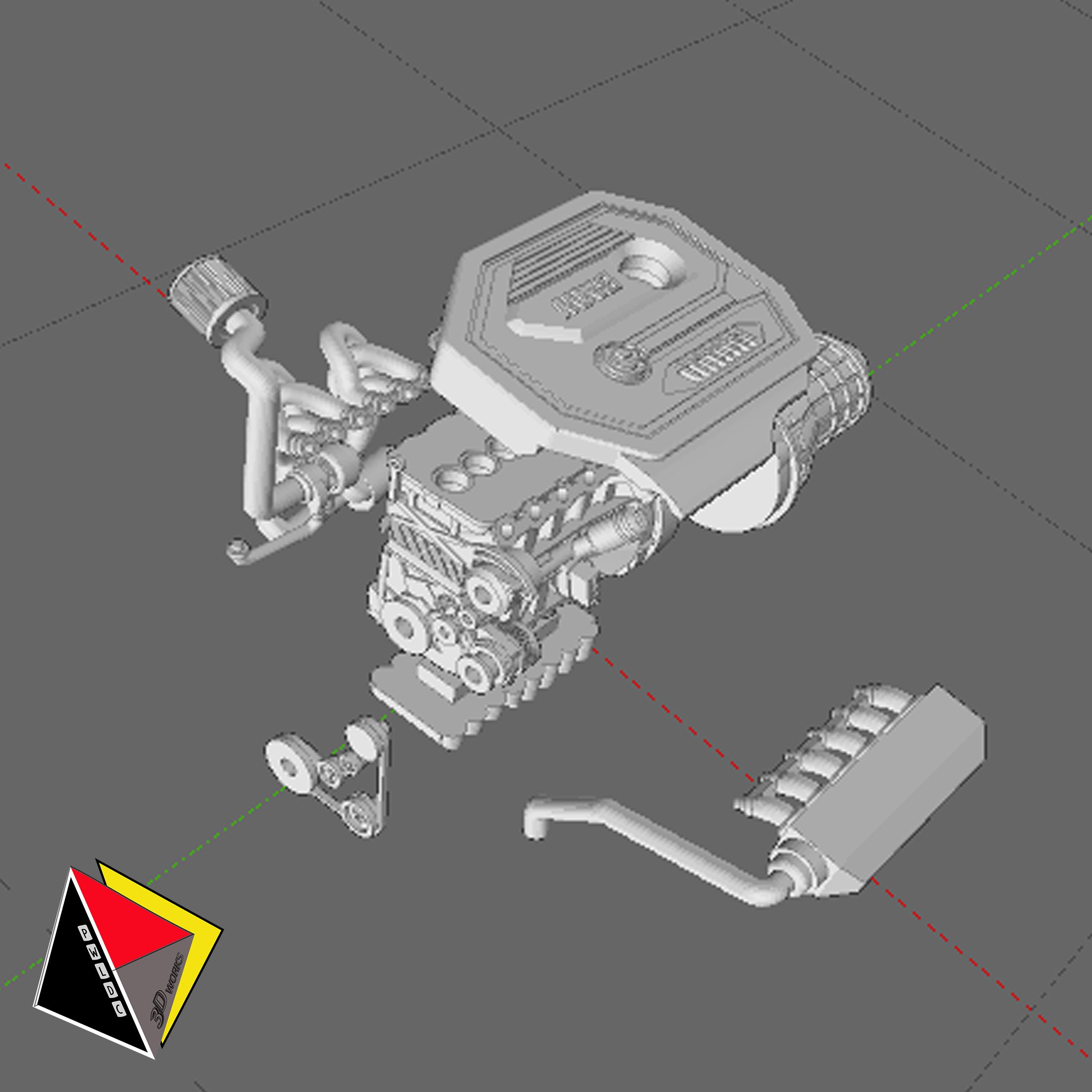 Descargar archivo STL 1/24 Escala B58 Motor Turbo BMW • Plan de la ...