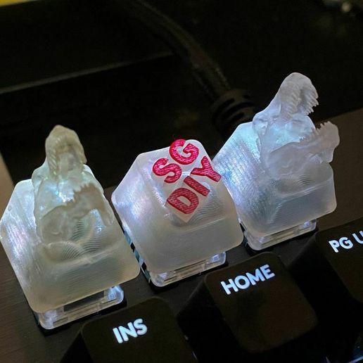 Бесплатный STL файл TRex Dino Key remix for Cherry MX keys・3Dпечатная