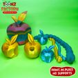 TOONZ FACTORY yd Le 3 NO SUPPORTS Flexi Print-In-Place Apple Worm Articulated