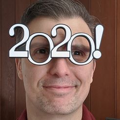 img_head.jpg Free STL file 2020 Silly New Year Glasses with dual extruder option・Object to download and to 3D print