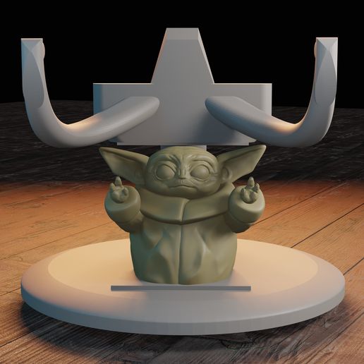 rENDER7.jpg CONTROLLER HOLDER / Baby yoda PS4 controller holder