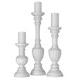 3ddd7.jpg Wooden decorative Aged patinated Candle Holders candlesticks 3D model