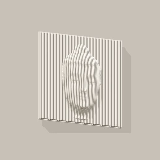 Buddha Face parametric wave wall art