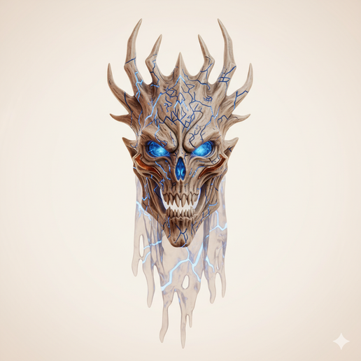 Ghost king mask - Halloween, spooky, scary, horror, creepy, haunted, October 31, trick or treat, pumpkin, jack o’ lantern, jackolantern, ghost, skeleton, skull, zombie, witch, vampire, monster, mummy, Frankenstein 3D Model 3D model