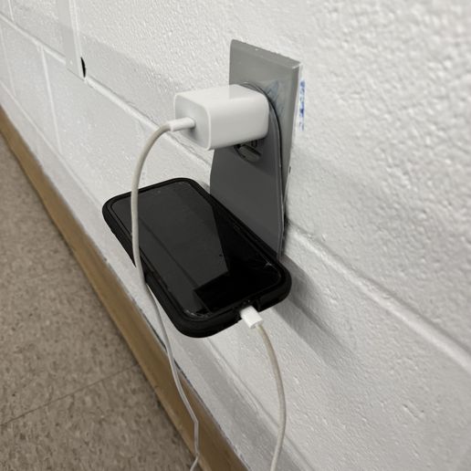 Wall Charger Phone Stand 3D model preview