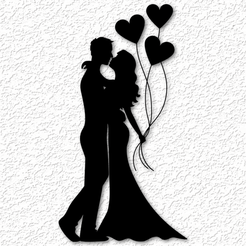 project_20230414_1930497-01.png STL file Couple Love Dance anniversary wall art Wedding Cake Topper・Template to download and 3D print