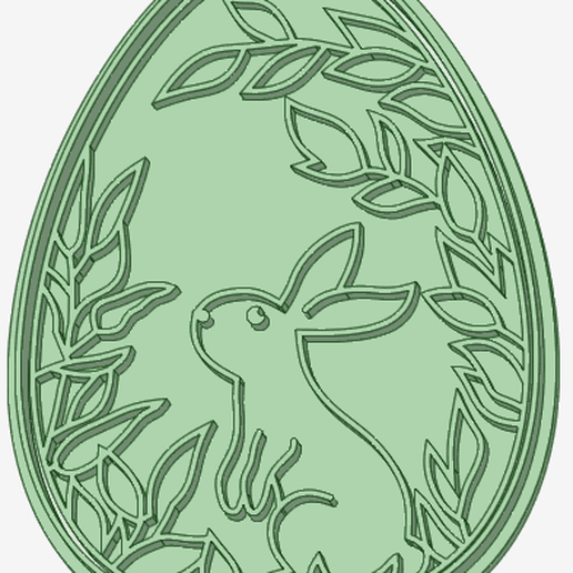 Egg with rabbit cookie cutter 3D model