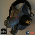 11.png WOLF HEAD WALL MOUNTED - HEADSET HOLDER