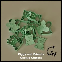 Piggy-cookie_0.jpg Fichier STL Découpeurs de biscuits Piggy et ses amis・Modèle à imprimer en 3D à télécharger