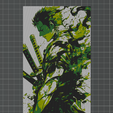 One-piece-Zoro-1.png Zoro One Piece Frame/Painting/Picture/Cuadro with Relief 4 Colors 3MF for AMS