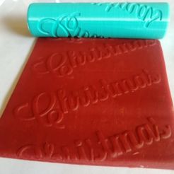 Christmas-roller-5.jpg Free STL file CHRISTMAS TEXT - PASTRY - PLAYDOUGH - COOKIE DOUGH - CHRISTMAS ROLLER・3D printing design to download, LayersnLines