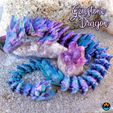 Gem-1.jpg Dragon de pierre précieuse, Dragon de cristal plus doux, Cinderwing3D, Dragon flexible articulé, Impression sur place, PAS de support !