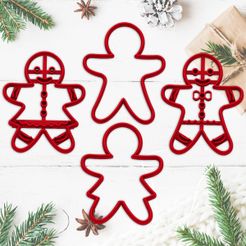 sanata4.jpg GINGERBREAD cookie - christmas cookie cutter - xmas party cookie cutter - gingerbread man and woman - 8cm