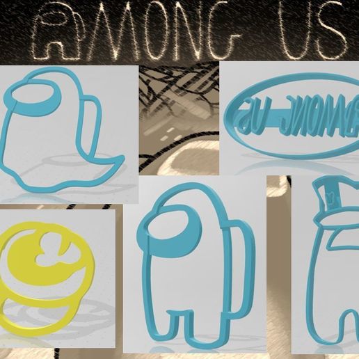 Among Us cookie cutter. - 3D model önizlemesi
