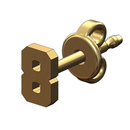 8-number-varsity-Stud-earring-00.jpg 8 восемь номер varsity шрифт серьга-шпилька 3D печать модель 3D печать модель
