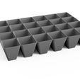 Seedling-Tray-v1.png 3D Printable Seedling Tray for Propagation – 20 Cell, Stackable, Large Drainage – STL & 3MF Files
