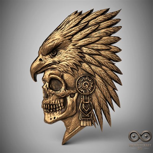 Totem Reaper – Tribal Skull Wall Relief for CNC or 3D Print