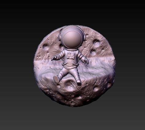 astronaut on the moon - 3D model önizlemesi