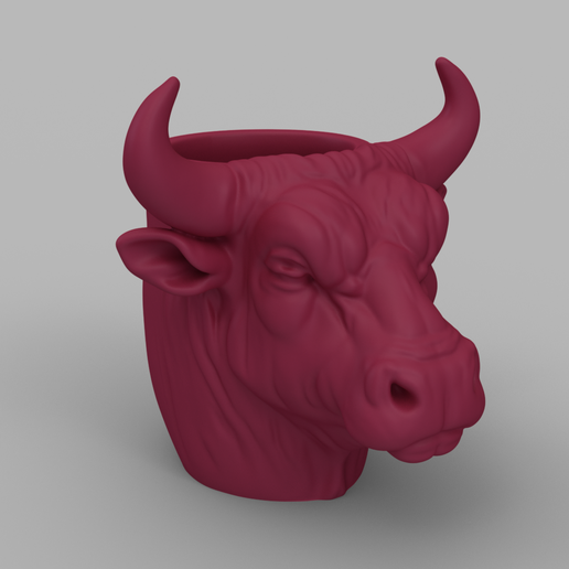 Bull Head Pen Holder - 3D model önizlemesi