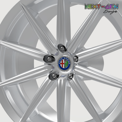 9.png Next-Gen Rim - Alfa Romeo "159 Ti" – Real Rims For Scale Model Cars (STL FILES)