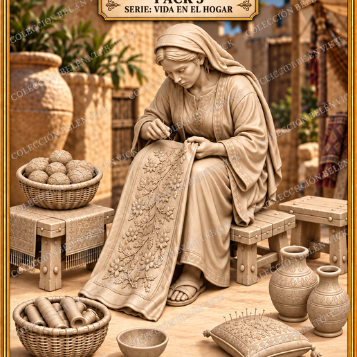 LA BORDADORA | FIGURA PARA BELÉN Y PESEBRE 3D- IMPRESION 3D- COLECCION BELEN VICK