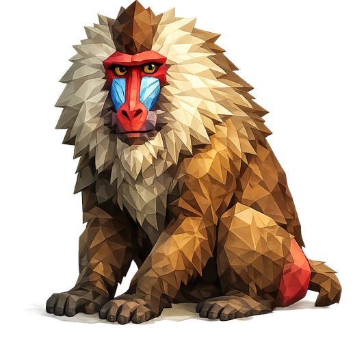 Low-Poly Baboon (Mandrill)