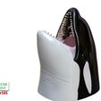 Orca-Pen-Holder-color-2.jpg Orca whale killer whale hollow pen holder 3D printable model