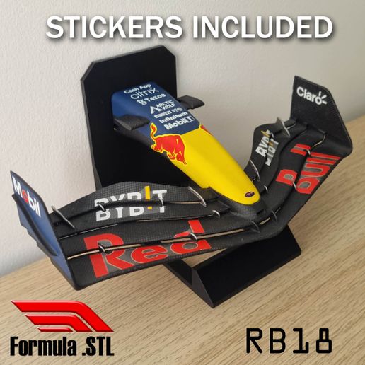 Red Bull RB18 F1 Front Wing STL - Verstappen - Perez - 1/8 Replica Printable