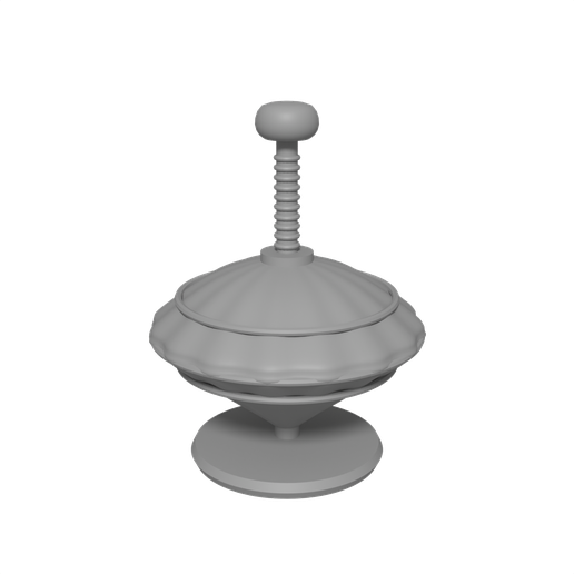 Vintage Tin Spinning Top on Display Base