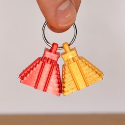 Aztec-temple-keyrings-Cults.jpg Fichier STL gratuit Porte-clés temple aztèque・Modèle imprimable en 3D à télécharger