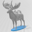 GiantElkwBase.png Giant Elk / Irish Elk Miniature (with and without base)