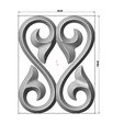 onlay16-04.JPG Double floral scroll decoration element relief 3D print model