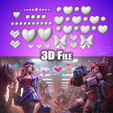 CaitlynHeart10.png Heartthrob Caitlyn Accessories League of Legends STL files