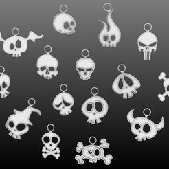 3D file Pastel Goth Skull Cherries Flat Back Charms STL FILES 💀・3D  printable design to download・Cults
