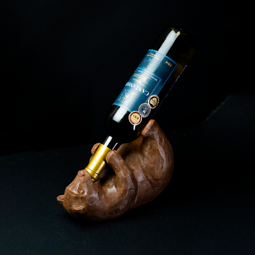 00.png Держатель для вина с медведем