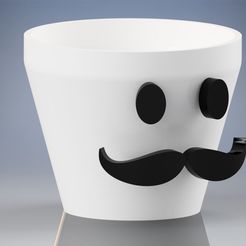 potmustache1.jpg STL file 3D mustache pot・3D print model to download