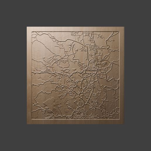 3D Topographic Map of Jerusalem STL Model for CNC & 3D Printing 3D model