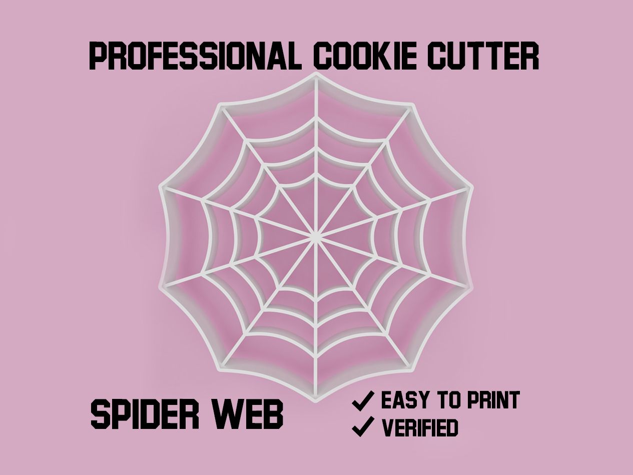 Spider-web.jpg STL file Spider web cookie cutter・Template to download and 3D print, Cookiecutters