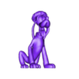 Pluto_with_Christmas_cap1.stl Pluto-dog- Christmas - canine-sitting pose-FANART FIGURINE