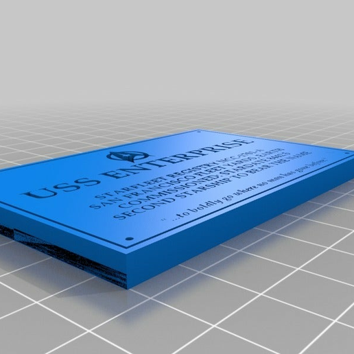 Download free STL file USS Enterprise Registry Plaque • 3D printer