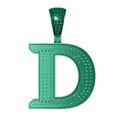 d-1.jpg STL file D ALPHABET PENDANT WITH ROUND DIAMOND・3D printer model to download