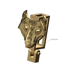 Celtic-wolf-Recta-bail-20x10mm-link-00.jpg STL file Wolf rectangular bail link 3D print model・3D printable design to download