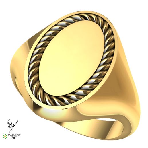 14 x 8 mm stl and obj Unisex Oval Reserve Stamp 3D model