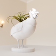 18.png guinea fowl  mouth open planter pot flower vase stl