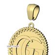 volume1.jpg Pendant GG fashion brand coin with bail 3D print model
