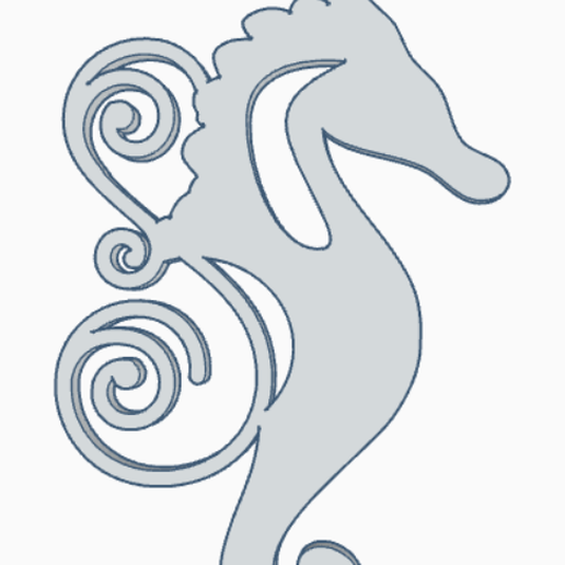 Seahorse Earring 2 3D model