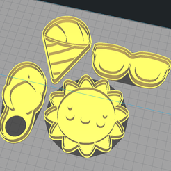 SetVeranoPlaya.png STL file Summer Set - Cookie Cutter・3D printable design to download