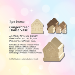 Cover-7.png Christmas Gingerbread Vase Pot STL File - Descarga digital -5 Tamaños