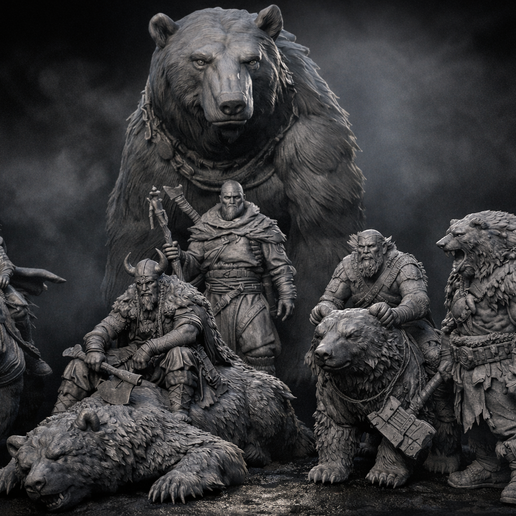 Viking Bear Lords Pack - Epic Norse Warriors & War Bear Riders